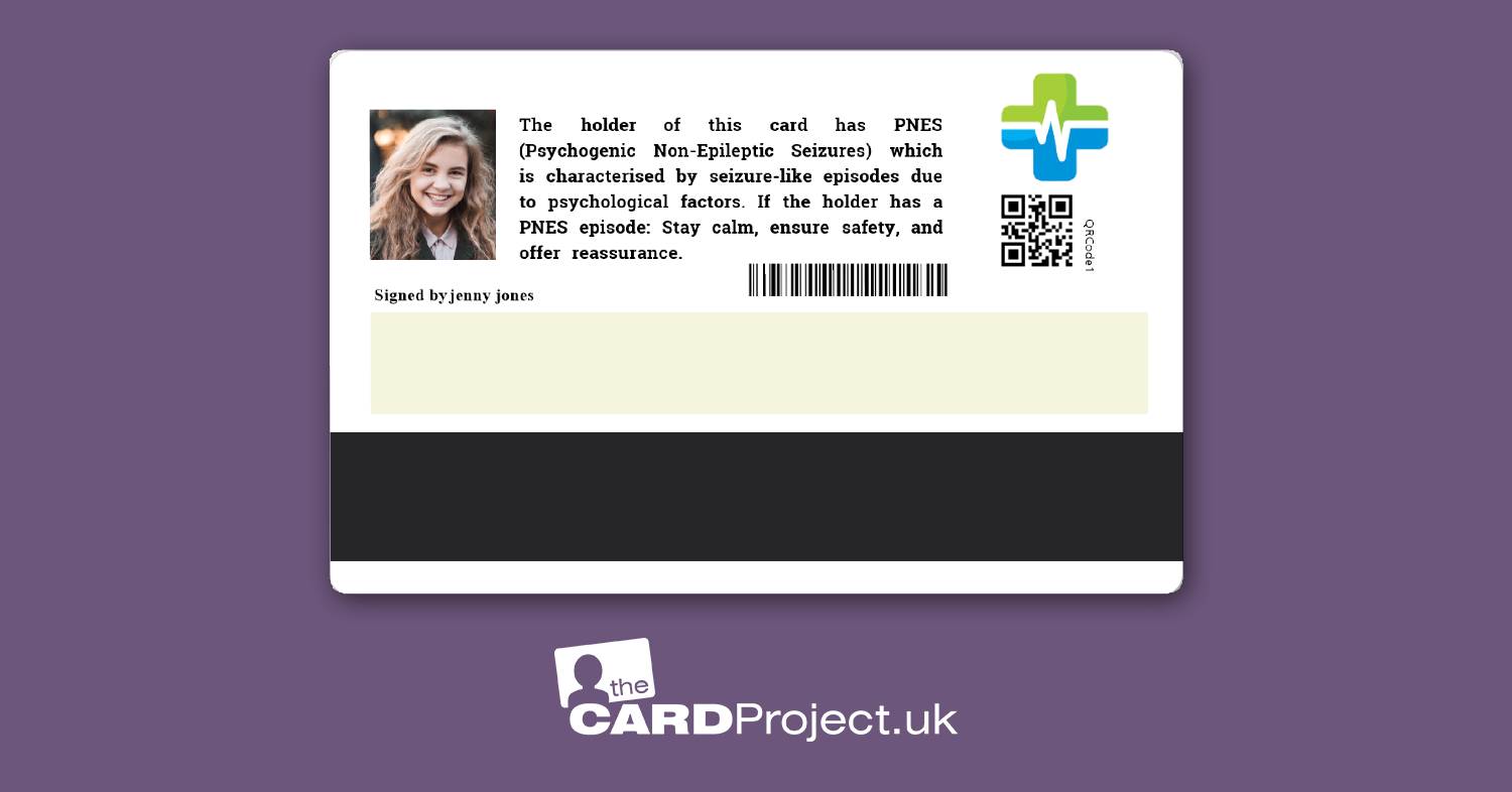 Premium PNES Medical ID Card  (REAR)